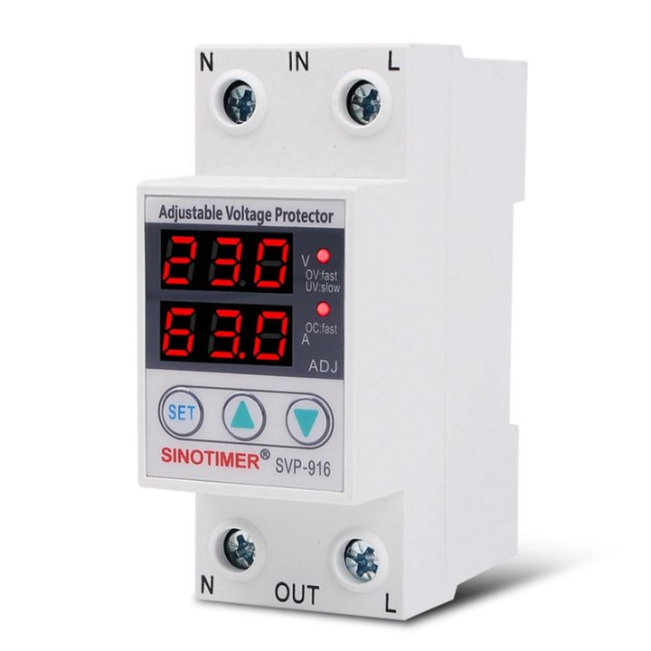 SINOTIMER Home Voltage Surge Protector Usage Dual LED Display Voltage ...