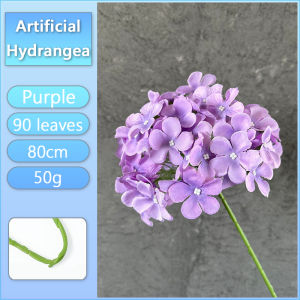 5 Heads Big Hydrangea Artificial Flower Bouquet for Wedding Party Living Room Home Decoration Arrangement Shooting Props