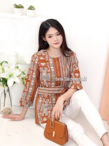 Blouse Batik Wanita Kerja 272 TM Bata by Batik Sansekerta.id - Baju Atasan Kantor