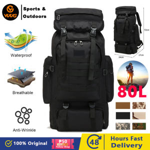 JEEP SPIRIT Mens 80L Large Waterproof Mountaineering Backpack Camping Mountaineering Backpack Sports Outdoor Backpack