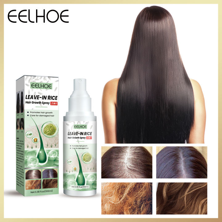 Eelhoe Hair Growth Serum Leave-in Rice Hair Growth Spray Repair Nourish ...