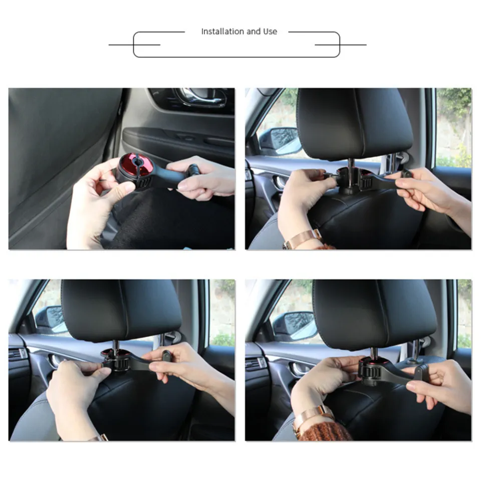 SWRFH Portable Multifunction Vehicle Hanger for Handbag Car Styling Auto Clips Car Seat Back with Phone Holder Car Headrest Hook Car Hooks Lazada PH