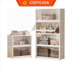 【COZYCASA】Dustproof Bag Storage Cabinet with Flip Door/Transparent Multilayer Rack