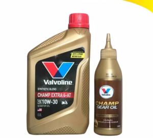 น้ำมันเครื่องมอเตอร์ไซค์ วาโวลีน Valvoline Champ Extra 4AT 10W-30 พร้อมเฟืองท้าย[VAL SET]
