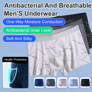 Ice Silk Men Boxer Comfortable Cooling Graphene Antibacterial Seamless Breathable Boxer