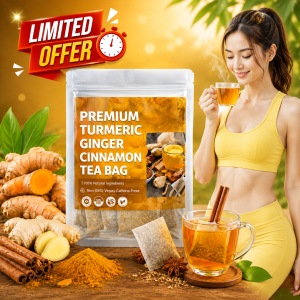 Premium Turmeric Ginger Cinnamon Tea Bags -Improve Digestion Support Brain Weight Skinand Sleep