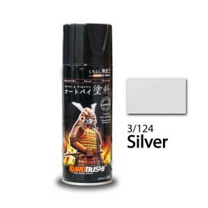 Sơn xịt Samurai Chính Hãng Silver màu Bạc - 124. (400ml)