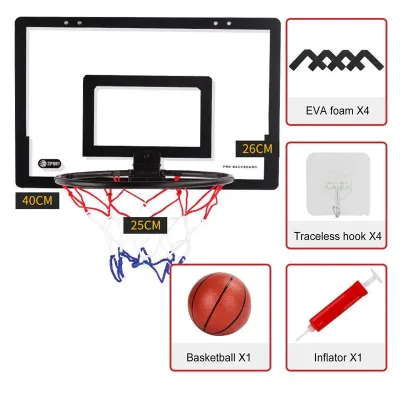 Soulase Childrens Basketball Frame Shooting Rack Foldable Basketball Frame Shooting Ball Rack Indoor Punch-Free Basketball Rack 3-6 Years Old - Foldable Basketball Basket 24CM Black