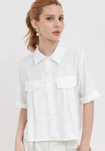 Badomoda ARCHER Pleated Cropped Shirt