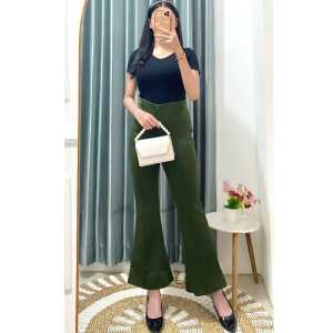 Celana Kulot Highwaist Scuba Cutbray Wanita - Cutbray Scuba Premium - Highwaist Panjang - Celana Scuba Anti Kusut - Celana Kulot Semi Cutbray Wanita