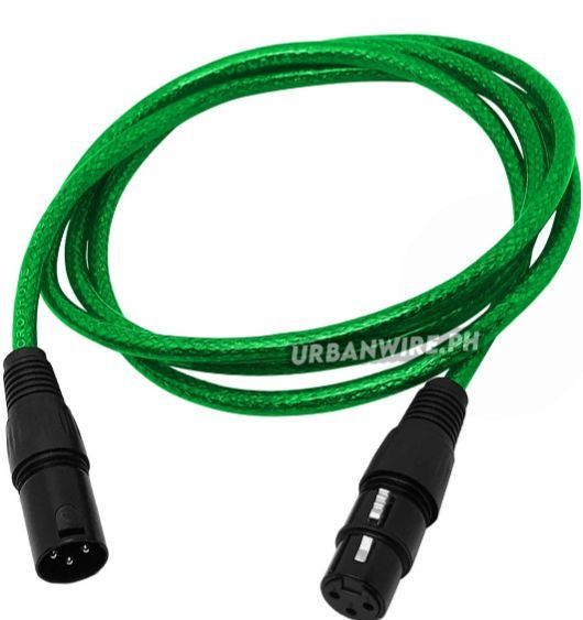 【1 METER】3Pin GREEN XLR Male to Female M/F Audio Cord Shielded Cable