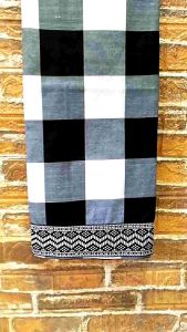 Saput poleng bali bahan katun dengan tepi premium