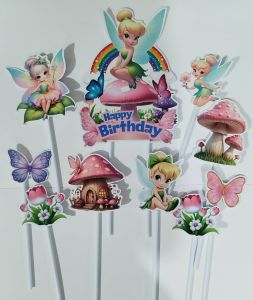 Premium Glossy Cake Topper | Frozen Stitch Bear Minnie Mouse & Baby Boss Fairy Cinamoroll My Melody Theme
