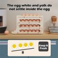 PP Plastic Refrigerator Egg Storage Box 30 Grids Large Capacity Automatic Scrolling Egg Holder Practical Space Saving Roll Off Egg Storage Rack Homeuse. 