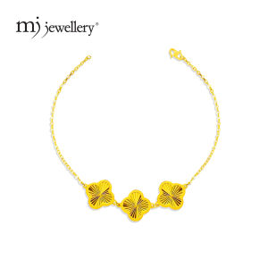 MJ Jewellery 916/22K Gold Clover Leaf Bracelet T173A