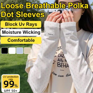 Womens summer breathable ice sleeves sun protection arm silk sleeves/Womens summer ice sleeves loose breathable sun protection polka dot arm protection summer sleeves