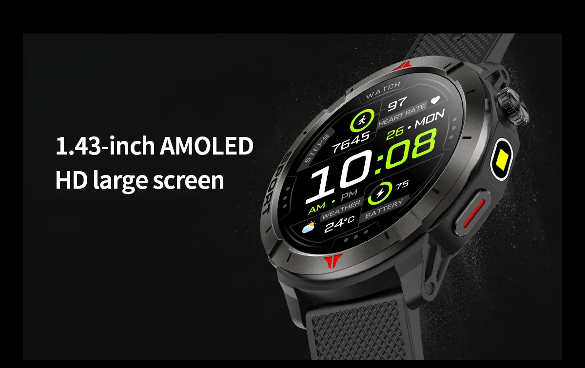 Aolon Navi R4 GPS สมาร์ทวอทช์ ตำแหน่งความถี่คู่หกดาวเทียม รับรู้การเคลื่อนไหวโดยอัตโนมัติ ระดับความสูง นาฬิกาสุขภาพ