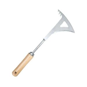 Arit Potong Rumput 30cm Pemangkas Sabit Kapak Ganda Stainless Gagang Kayu