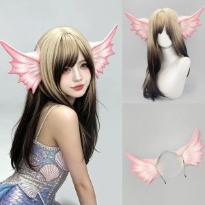 PHANT Elf Siren Mermaid Ears Headband Hair Hoop Animals Ears Cosplay Headwear Sweet Gothic Fish Fin Hair Band Girls