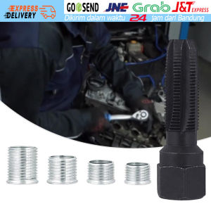 5pcs/Set Kit Pemeliharaan Thread Spark Plug Rethread Tool Kit Reamer Tap M14x1.25—Hitam