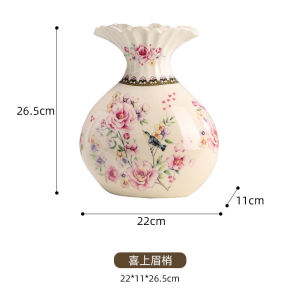 Creative New Chinese Style Retro Blue and White Ceramic Vase High-end Home Living Room Decorative Vase American Niche Ornament