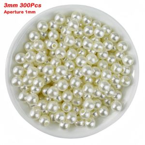LUMIYA 20-300Pcs 3-14mm Imitation Pearls With Hole High Gloss ABS Pearl Beads White Round Shape Craft Pearl Beads DIY Jewelry Making