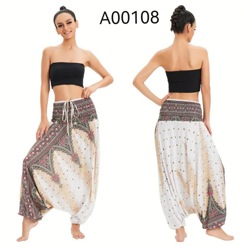 Women Boho Yoga Pants Hippie Harem Pantalones De Mujer Spodnie Damskie High  Waist Baggy Pantalon Taille Haute Pour Femme Zumba