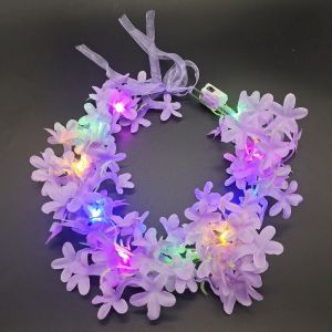 10 LED Adjustable Flower Wreath Luminous Headdress for Girls Wreath for Wedding Christmas Headband Decor