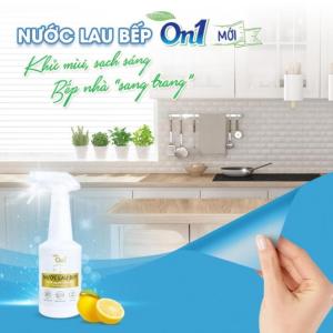 Nước lau bếp On1 xịt lau bếp sáng bóng khử mùi tinh dầu chanh yuzu chai 500ml - Life Style 4U
