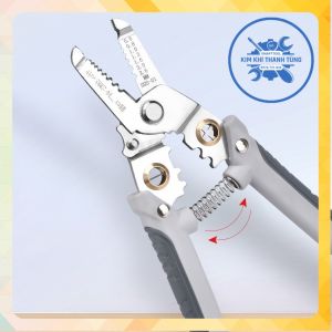Kìm Tuốt Dây Điện Đa Năng 9 trong 1 - Kiềm Cắt Bấm Cos Tách Vỏ Xoắn Dây - Cho Thợ Điện Thép Không Gỉ Kèm Gọt Vỏ Dây - - Kim Khí Thanh Tùng