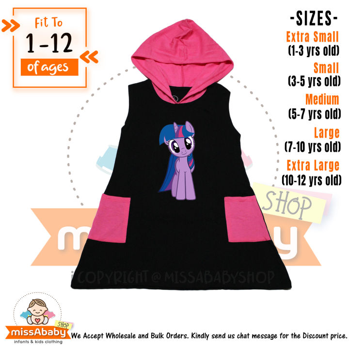 My Little Pony Twilight Sparkle Hoodie Dress For Kids 1 To 12 Yrs Old