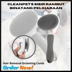PENGIRIMAN CEPAT COD Cleanpets Sisir Rambut Binatang Peliharaan Hair Removal Grooming Comb BERGRANSI MURAH CANGGIH/ sisir serit kutu dan telir pangkas rambut anti kusut bulu kucing anjing set lenkap dewasa lembut multifungsi serbaguna