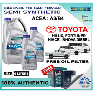 RAVENOL TSI 10W-40 6 liters TOYOTA Hilux Fortuner Hiace Innova - SEMI SYNTHETIC ACEA : A3/B4