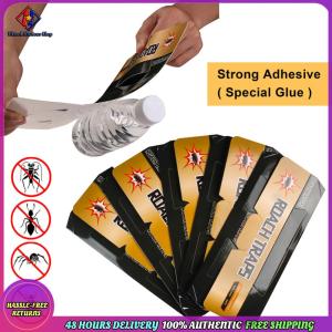 Vodool 100Pcs Cockroach Traps Sticky Baited Cockroach Traps Non-Toxic Sticky Cockroaches Catcher Pet Safe for Home Indoor