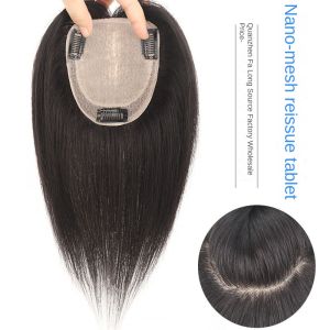 【J.G】10x12-25/30CM nanometer mesh Insta-Worthy 100% Real Human Hair Boost Volume of Hair Seamless Natural Black and Mocha Brown Topper Cover Thin or White Hair Light Breathable Base for Confidence For Women
