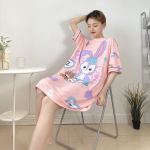 LHSunday  ชุดนอนเดรสผ้านิ่ม🌶️เดรสชุดนอนลายการ์ตูนน่ารักกรุบกริบมาก🍵ชุดนอนกระโปรงมีกระเป๋าด้านหน้า✨️ลายตุ๊กตาน้องหมีสุดน่ารัก💕ผ้านิ่มม ใส่สบายมากก🔥