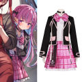 【COSER 77】Virtual YouTuber Custome Minato Aqua  Cosplay ชุดเดียวกัน cos วิทยาลัยวิทยาลัยชุดโลลิต้า J ชุดนักเรียน. 