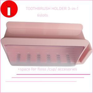 Toothbrush Holder Oral Care Organizer 5-in-1 6 slots