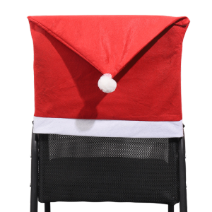 Chair Cover High Quality Flannel Fabric Christmas Decorations Santa Claus Holiday Party Coral Velvet