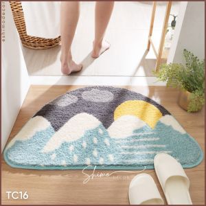 TC16 Thảm lau chân chùi chân 3D siêu thấm hút chống trượt cửa nhà tắm cửa phòng khách thảm decor cao cấp