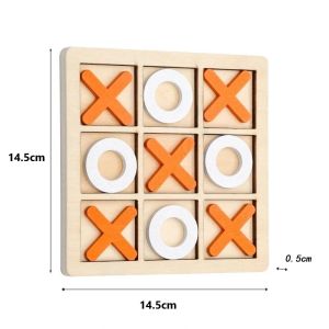 Wooden Board Tic Tac Toe Game XO Table Toy Classical Family Children Puzzle Game Educational Toys