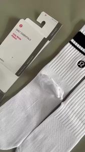 High-ankle embroidered casual sports training long fitness socks
