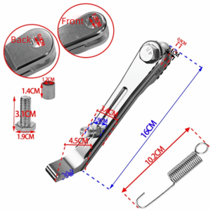 JUTBONG CNC Motorcycle Side Stand with Spring Aluminum Alloy Kick Stand Heavy Duty Single-sided Foot Brace Motorcycle Parking