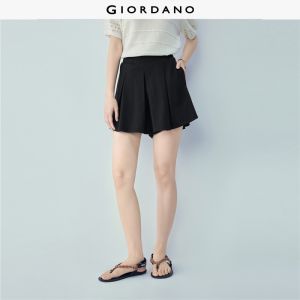 Giordano Women Women Apparel - Pleated & 100% Cotton Shorts Free Shipping 05406452
