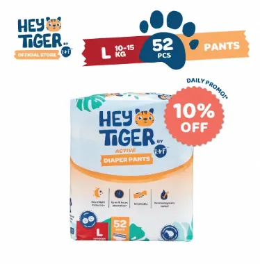 HEY TIGER Pants Jumbo Pack LARGE (10-15 kg) - 52 pcs - Diaper Pants