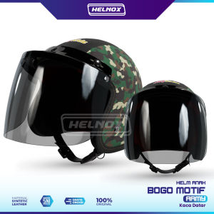 Helm Pororo Anak Polos Kaca Flat 2 3 4 5 6  ARMY