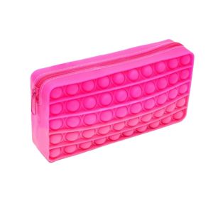 SUNNY BAR Large Capacity Silicone Pen Case Decompression Bubble with Zipper Student Pencil Bag Portable Waterproof Stationery Storage Bag Students
