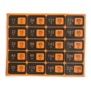 Weight Labeling Sticker with Pre-punched Holes Gym Weight Plates Label Sticker Water Resistant for Gym Weights Trainer