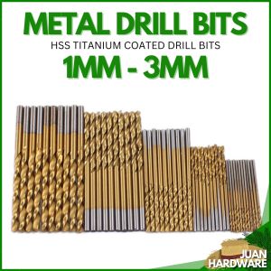 (50 PCS) Titanium Coated Drill Bits Set 1mm 1.5mm 2mm 2.5mm 3mm HSS Drill Bits Kit JuanHardware