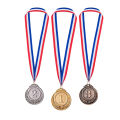 3Pcs/Set Gold Silver Bronze Award Medals Winner Medals All Sports Medal with Ribbon. 